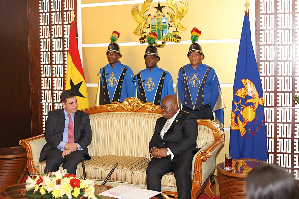 President Of The Republic, Nana Addo Dankwa Akufo- Addo Swears In Two Ghanaian Envoys Accredited To Senegal And Guinea On Friday, 22nd June, 2018